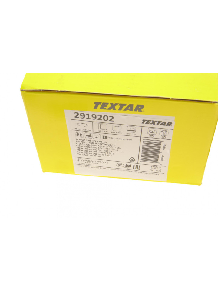 Колодки гальмівні Передні Sprinter W906-907-910/VW Crafter 06/ Vito (W639) ОДНОКАТКОВИЙ